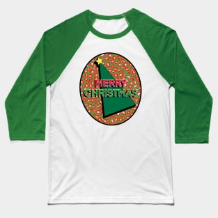 Christmas Tree  Colours Leopard Pattern Baseball T-Shirt